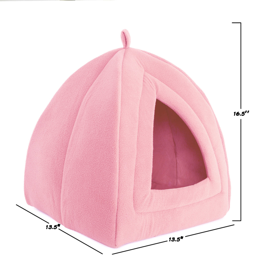 Petmaker Pink Cat Igloo Cave Bed Tent with Removable Cushion 16.5 Inches Image 2