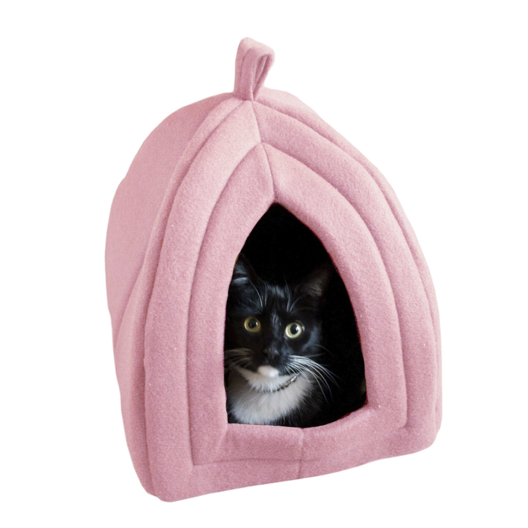 Petmaker Pink Cat Igloo Cave Bed Tent with Removable Cushion 16.5 Inches Image 4