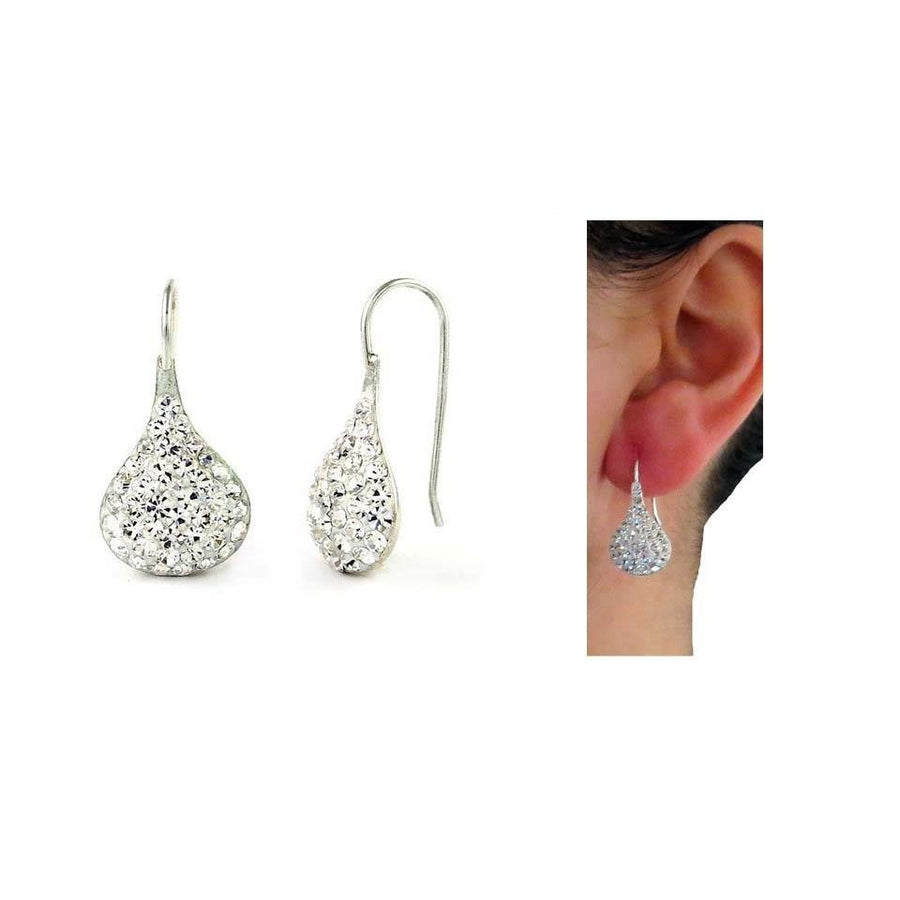 Sterling Silver Swarovski Elements Crystal Teardrop Earrings Image 1