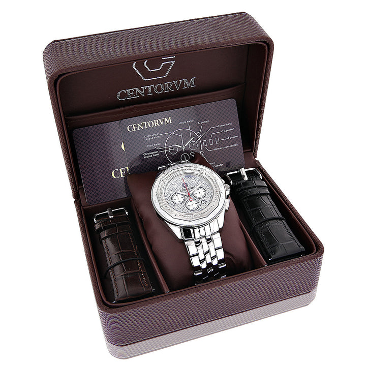 Centorum Mens Diamond Watches 0.55ct Falcon Chronograph Image 3