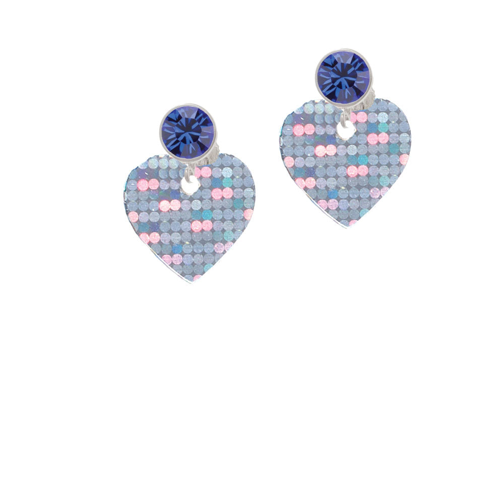 Acrylic Small Hologram Heart Crystal Clip On Earrings Image 7