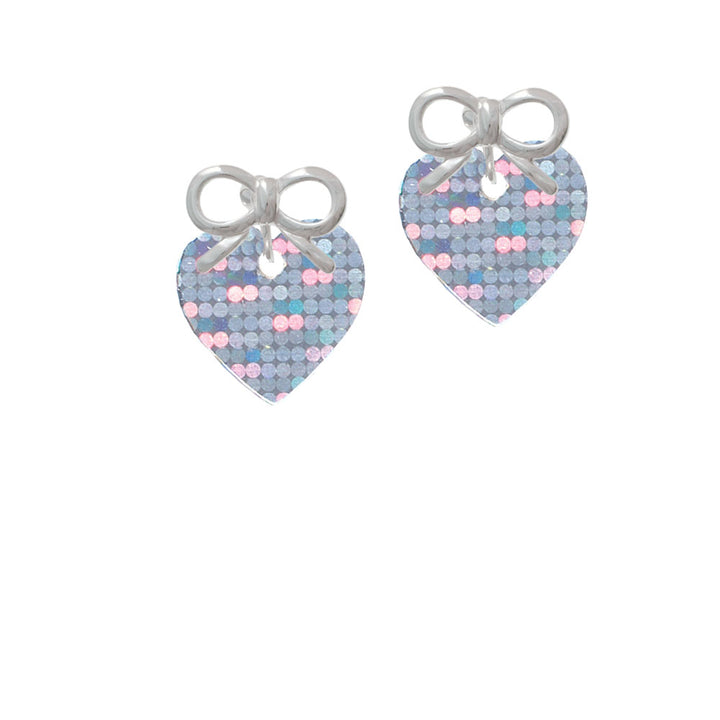 Acrylic Small Hologram Heart Crystal Clip On Earrings Image 9