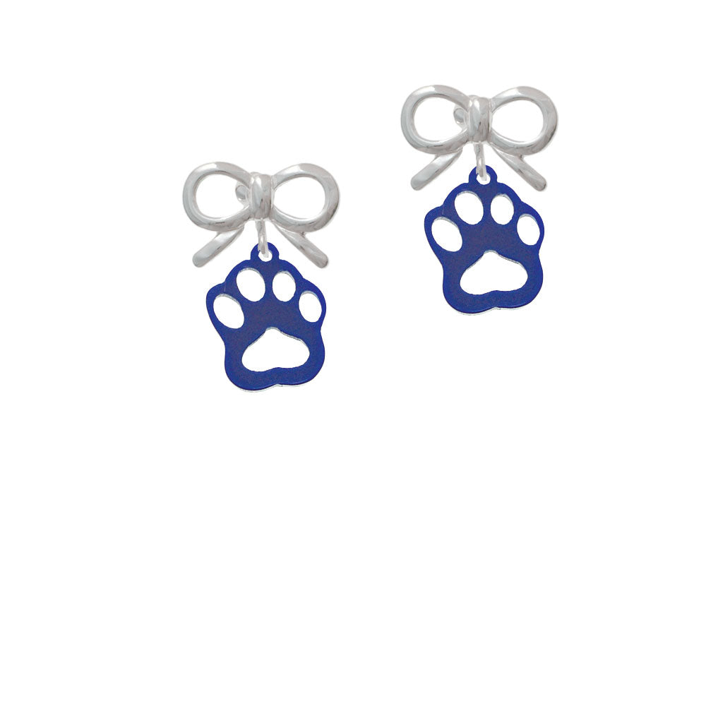 Acrylic Small Paw Blue Crystal Clip On Earrings Image 9