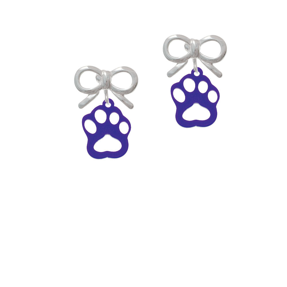 Acrylic Small Paw Purple Crystal Clip On Earrings Image 9