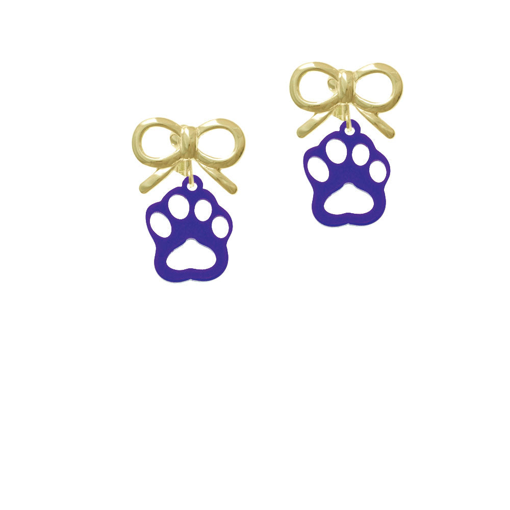 Acrylic Small Paw Purple Crystal Clip On Earrings Image 10