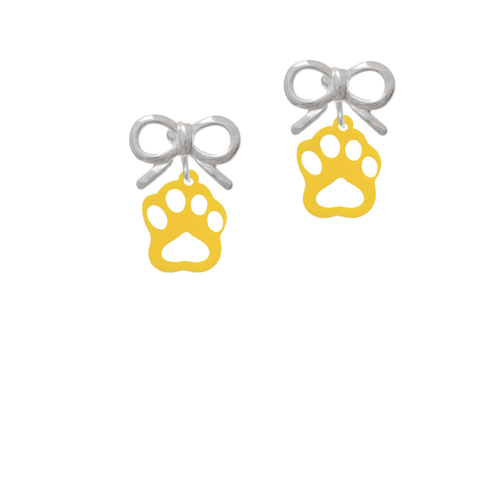 Acrylic Small Paw Yellow Crystal Clip On Earrings Image 9