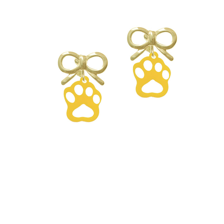 Acrylic Small Paw Yellow Crystal Clip On Earrings Image 10