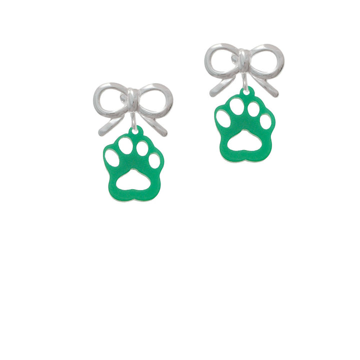 Acrylic Small Paw Green Crystal Clip On Earrings Image 9