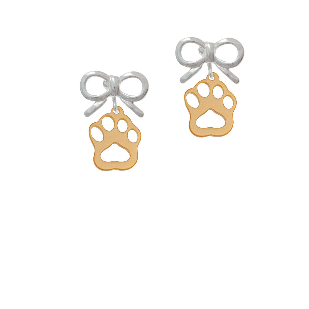 Acrylic Small Paw Gold Tone Crystal Clip On Earrings Image 9