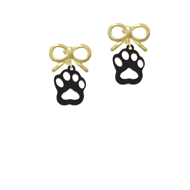 Acrylic Small Paw Black Crystal Clip On Earrings Image 10