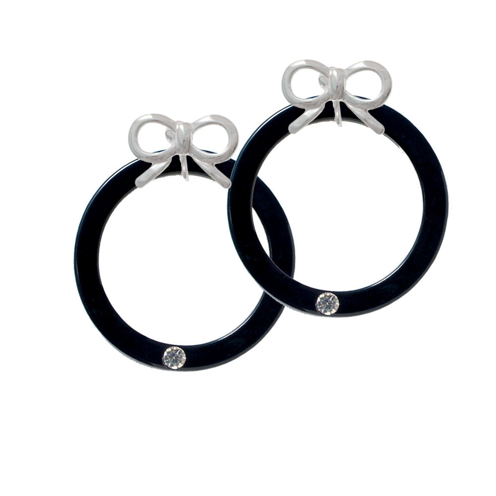 Acrylic 1 1/2" Ring with 4mm Crystal Black Crystal Clip On Earrings Image 9