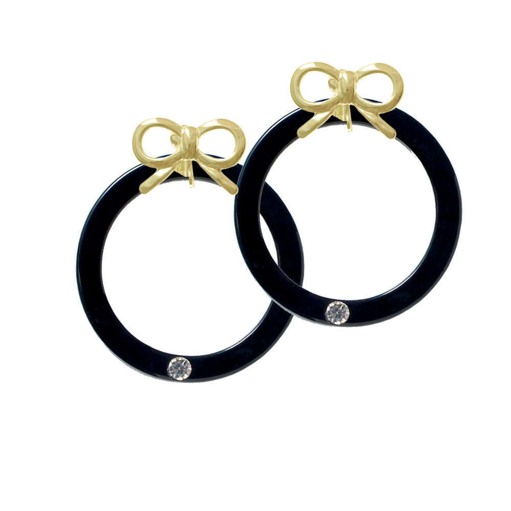 Acrylic 1 1/2" Ring with 4mm Crystal Black Crystal Clip On Earrings Image 10