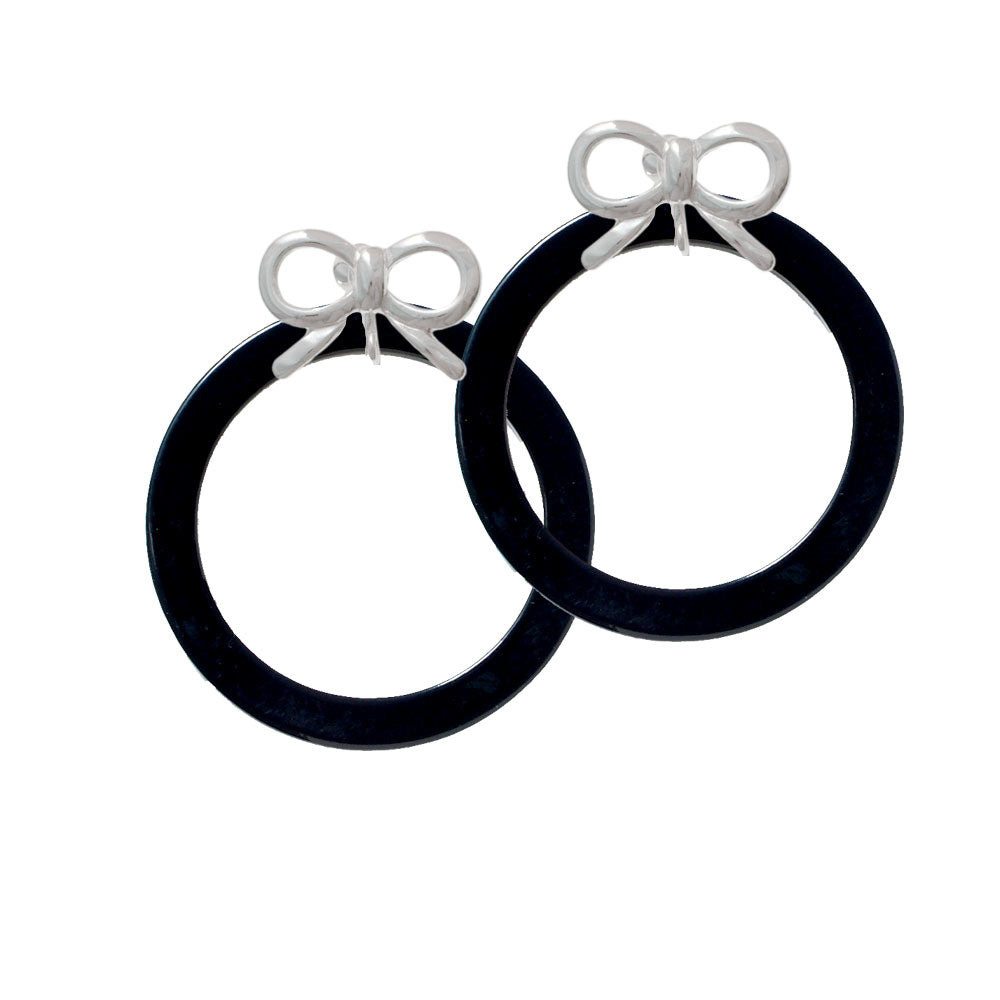 Acrylic 1 1/2" Ring Black Crystal Clip On Earrings Image 9