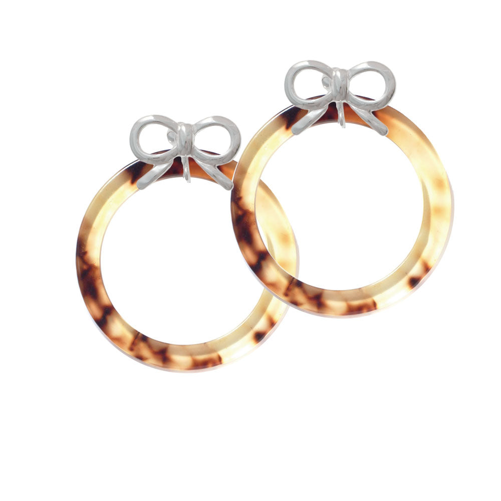 Acrylic 1 1/2" Ring Mixed Brown and Yellow Crystal Clip On Earrings Image 9