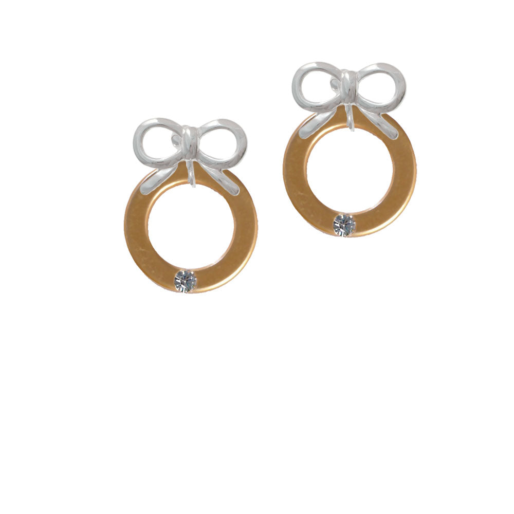 Acrylic 7/8" Ring with 4mm Crystal Gold Tone Crystal Clip On Earrings Image 9