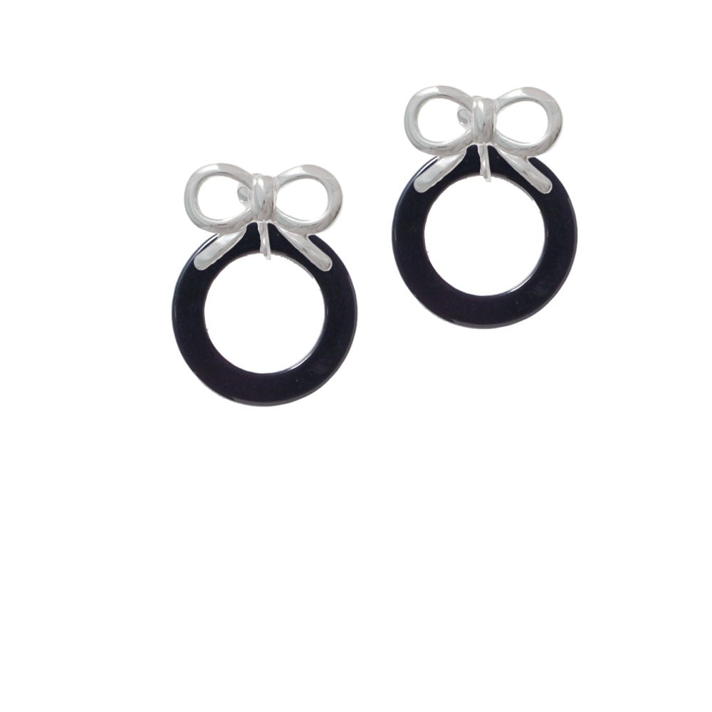 Acrylic 7/8" Ring Black Crystal Clip On Earrings Image 9