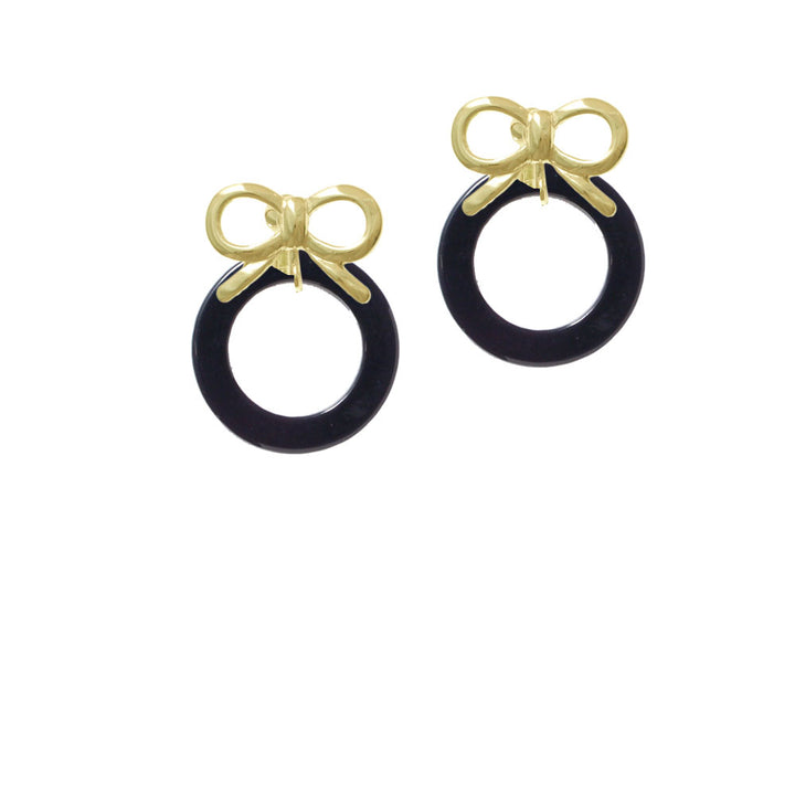 Acrylic 7/8" Ring Black Crystal Clip On Earrings Image 10