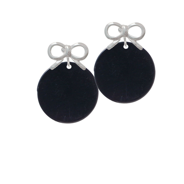 Acrylic 1 1/8" Disc Black Crystal Clip On Earrings Image 9