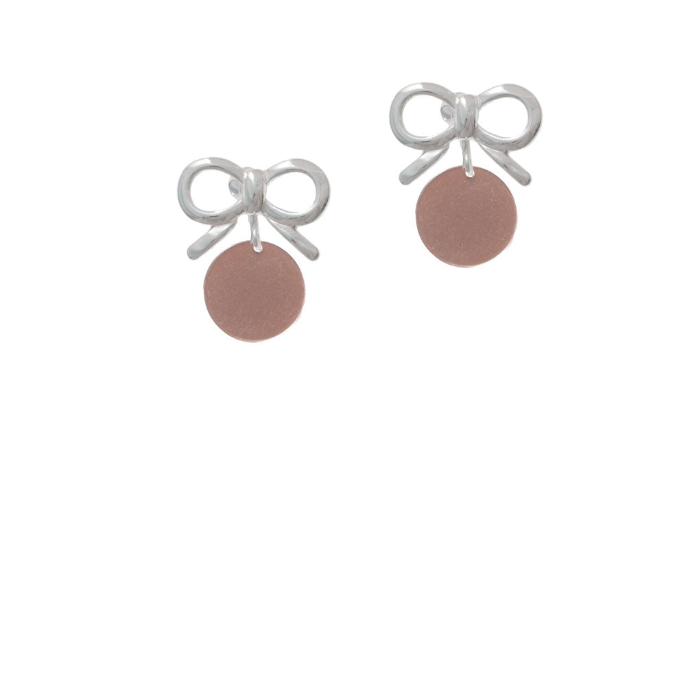 Acrylic 1/2" Disc Rose Gold Tone Crystal Clip On Earrings Image 9