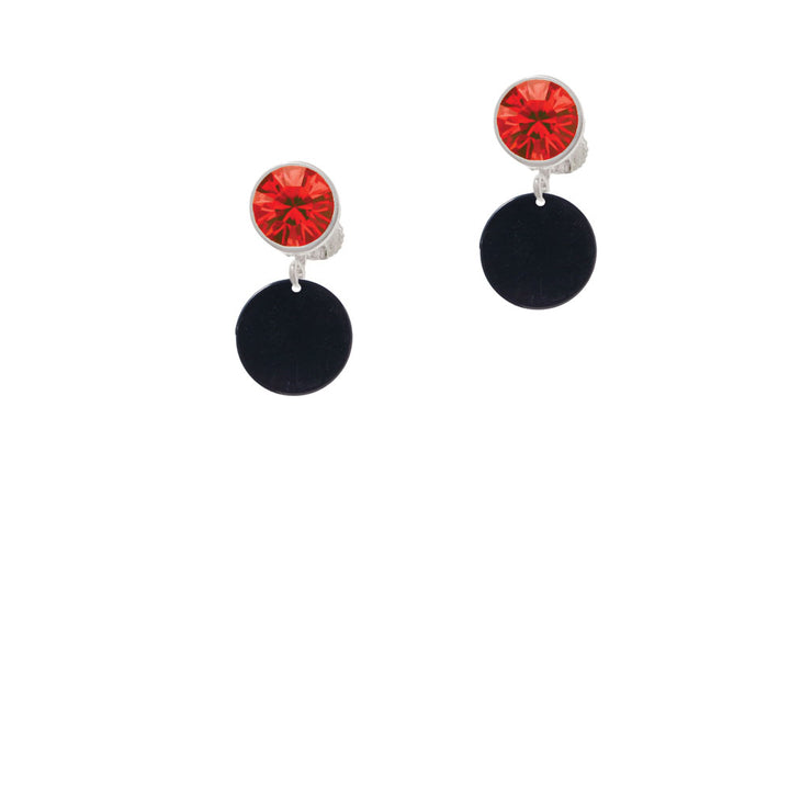 Acrylic 1/2" Disc Black Crystal Clip On Earrings Image 4