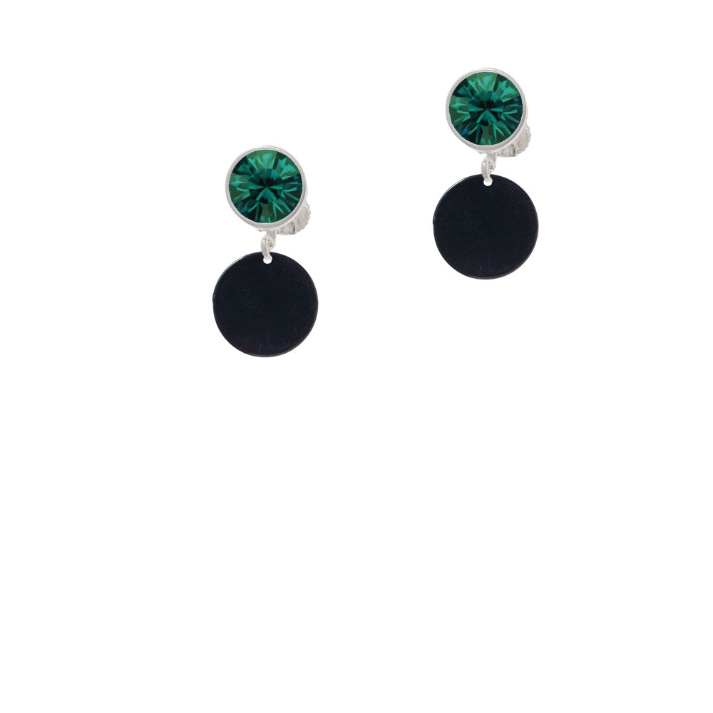 Acrylic 1/2" Disc Black Crystal Clip On Earrings Image 6