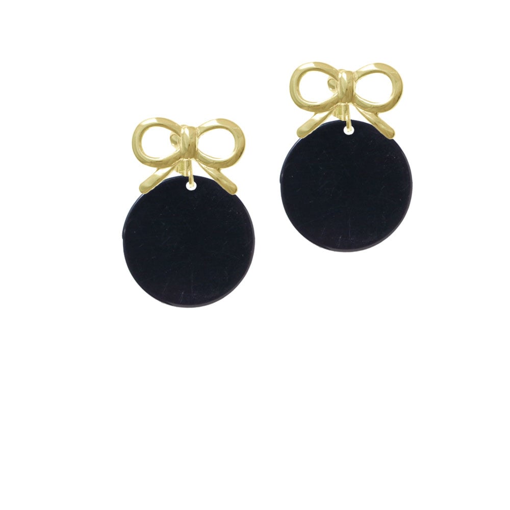 Acrylic 7/8" Disc Black Crystal Clip On Earrings Image 10