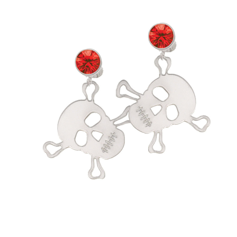 Acrylic Large Mirror Skull Crystal Clip On Earrings Image 4