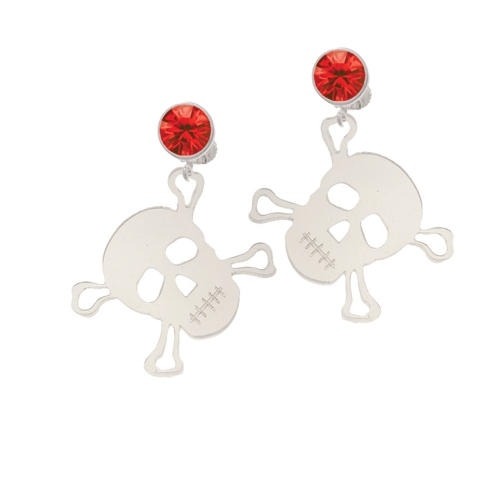 Acrylic Large Clear Skull Crystal Clip On Earrings Image 4