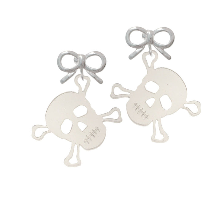 Acrylic Large Clear Skull Crystal Clip On Earrings Image 9