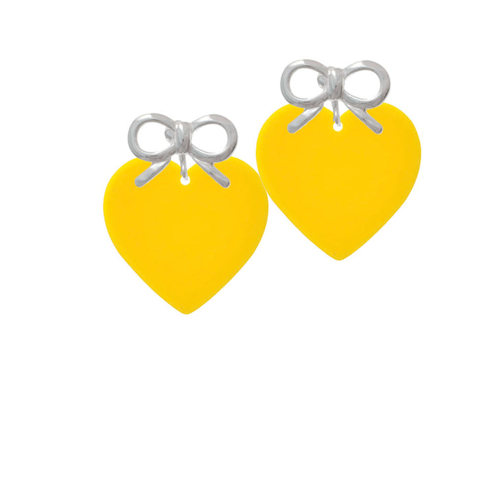 Acrylic 1" Yellow Heart Crystal Clip On Earrings Image 9