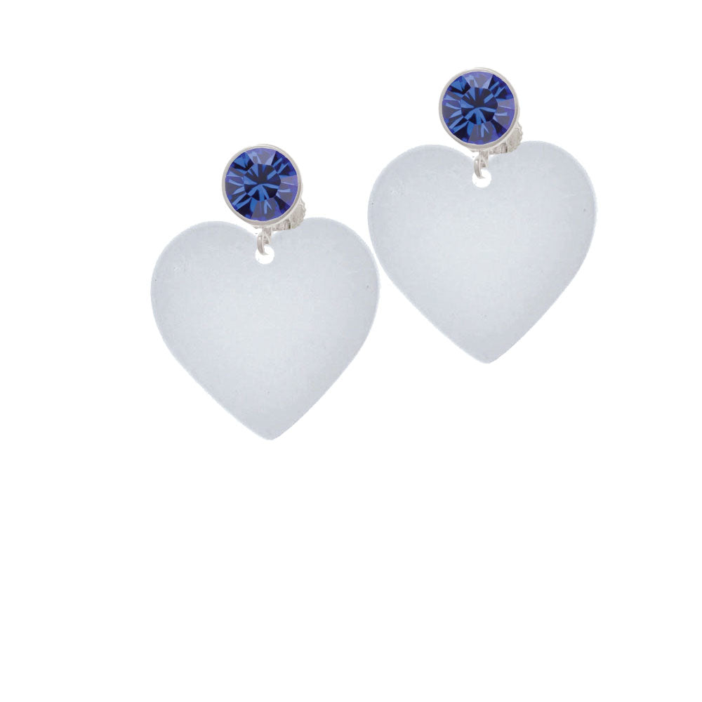 Acrylic 1" Imitation Pearl Heart Crystal Clip On Earrings Image 7