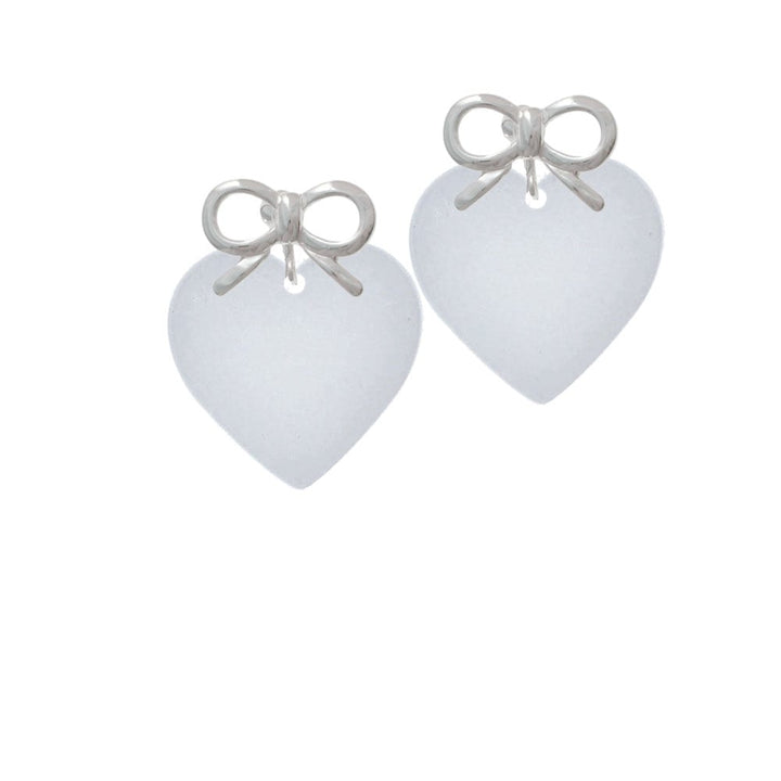 Acrylic 1" Imitation Pearl Heart Crystal Clip On Earrings Image 9