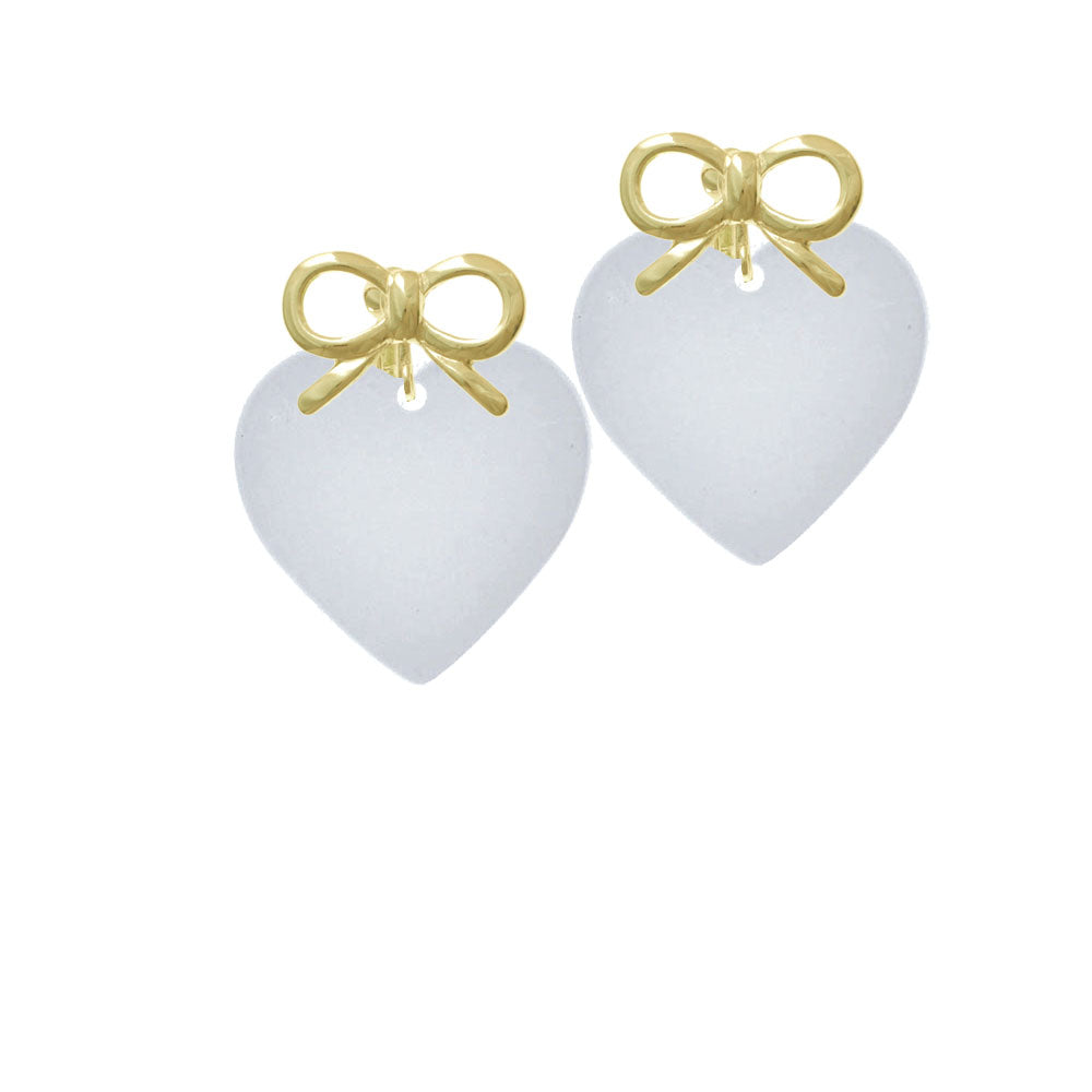 Acrylic 1" Imitation Pearl Heart Crystal Clip On Earrings Image 10