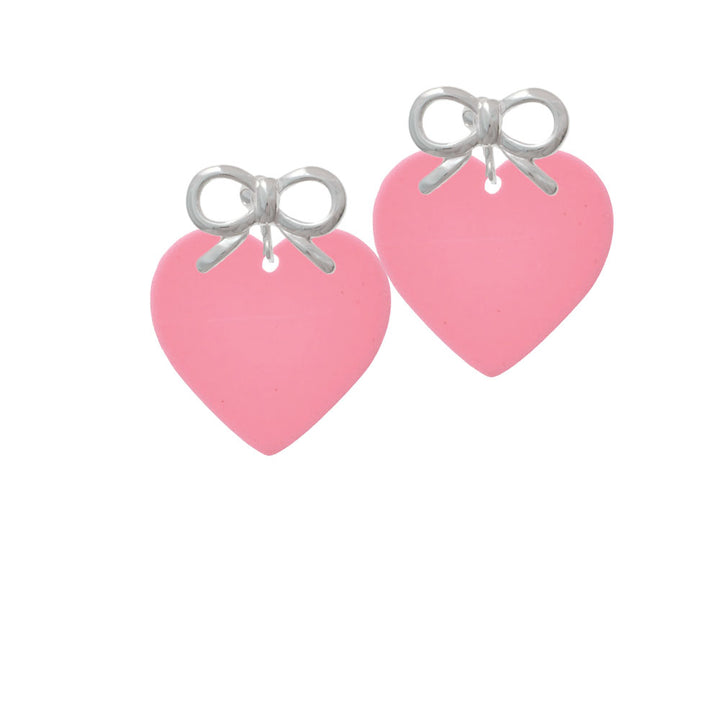 Acrylic 1" Pink Heart Crystal Clip On Earrings Image 9