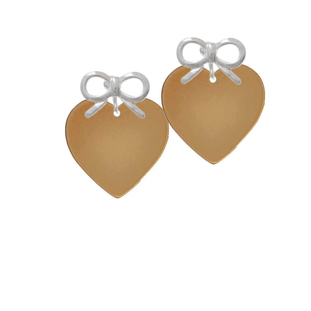 Acrylic 1" Gold Tone Heart Crystal Clip On Earrings Image 9