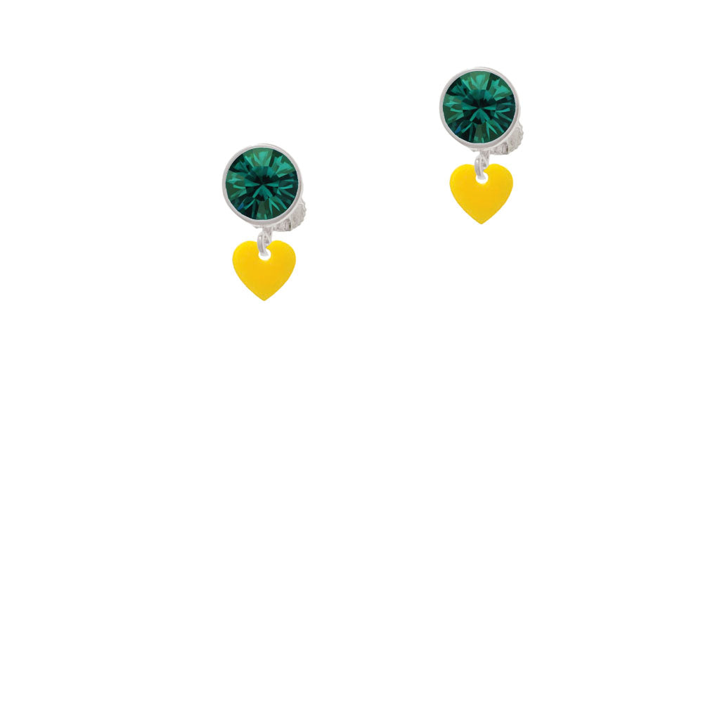 Acrylic 5/16" Yellow Heart Crystal Clip On Earrings Image 6