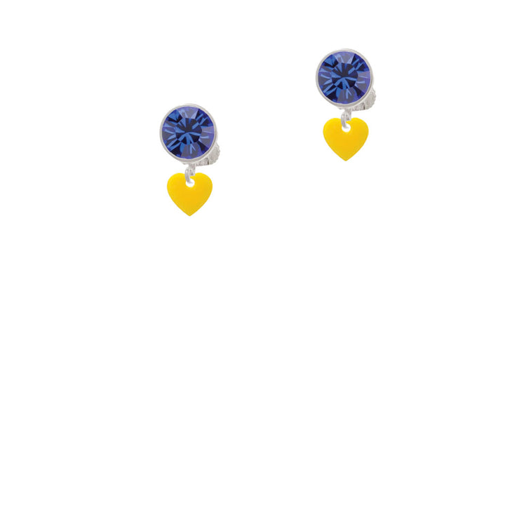 Acrylic 5/16" Yellow Heart Crystal Clip On Earrings Image 7