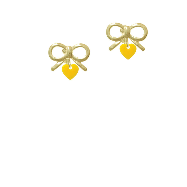 Acrylic 5/16" Yellow Heart Crystal Clip On Earrings Image 10