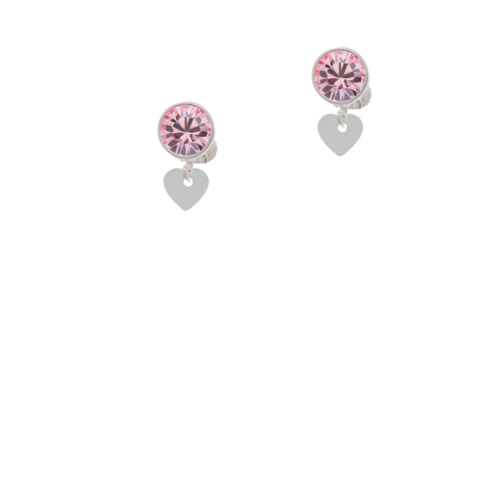 Acrylic 5/16" Imitation Pearl Heart Crystal Clip On Earrings Image 4