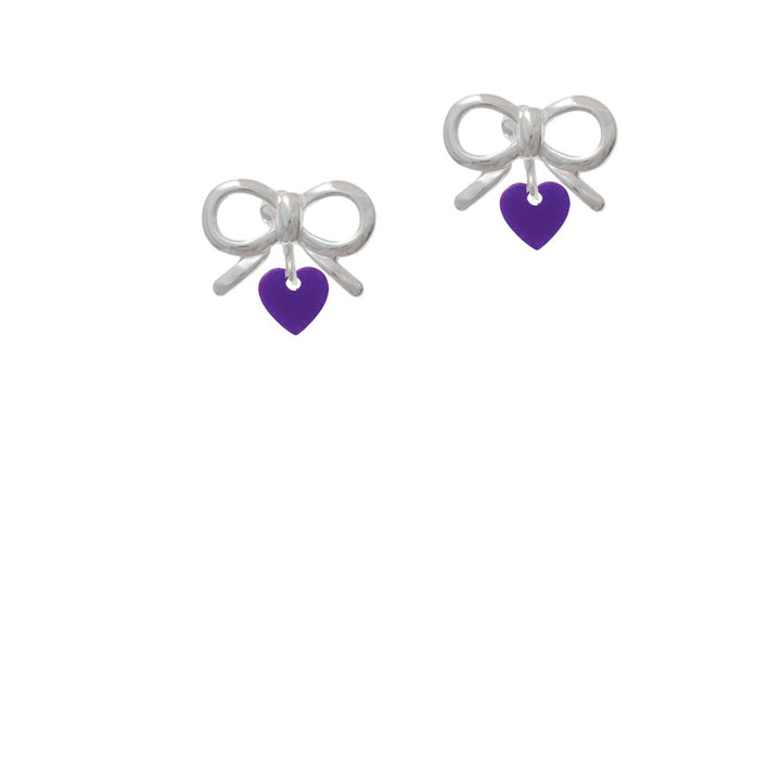 Acrylic 5/16" Purple Heart Crystal Clip On Earrings Image 9