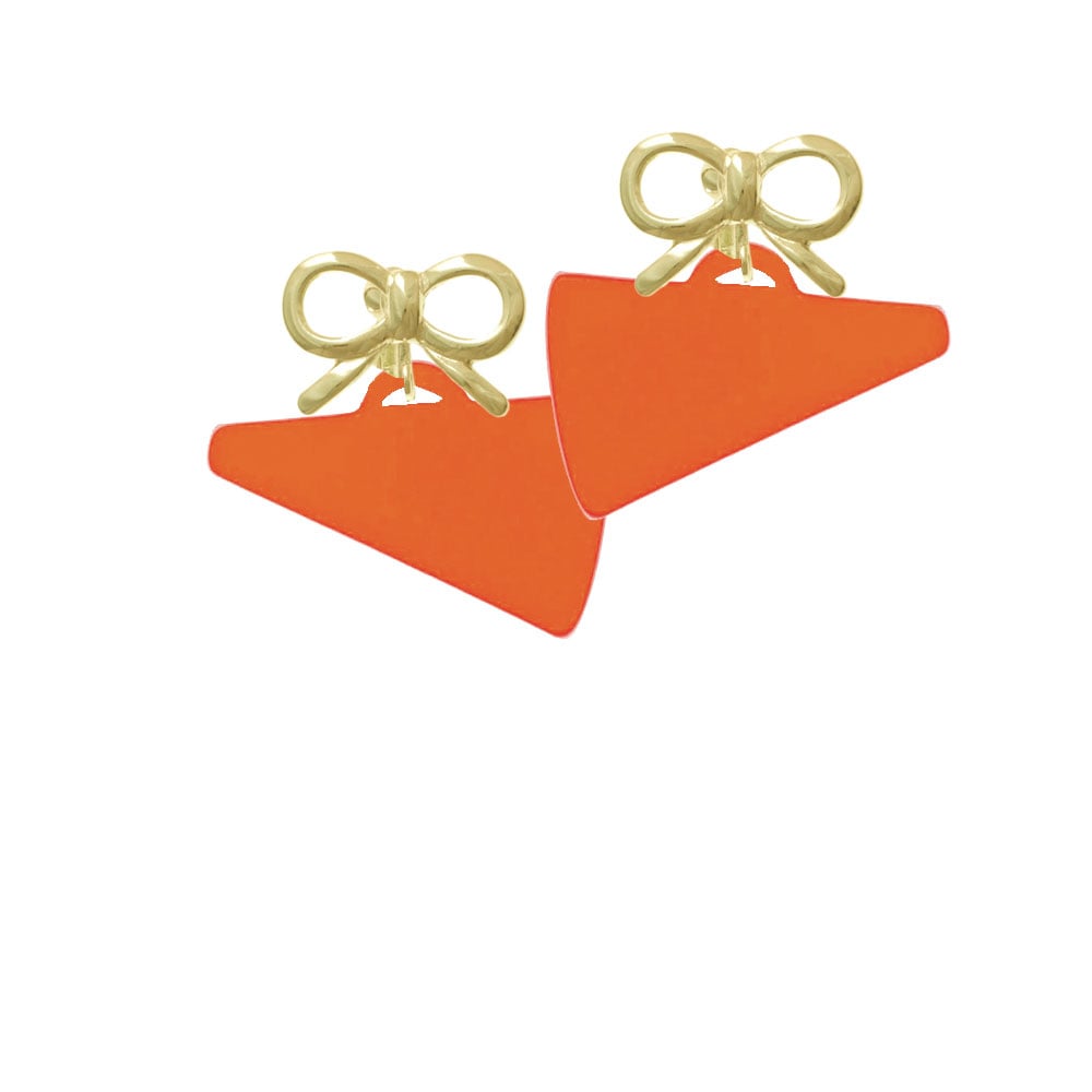 Acrylic 1.25" Orange Megaphone Crystal Clip On Earrings Image 10