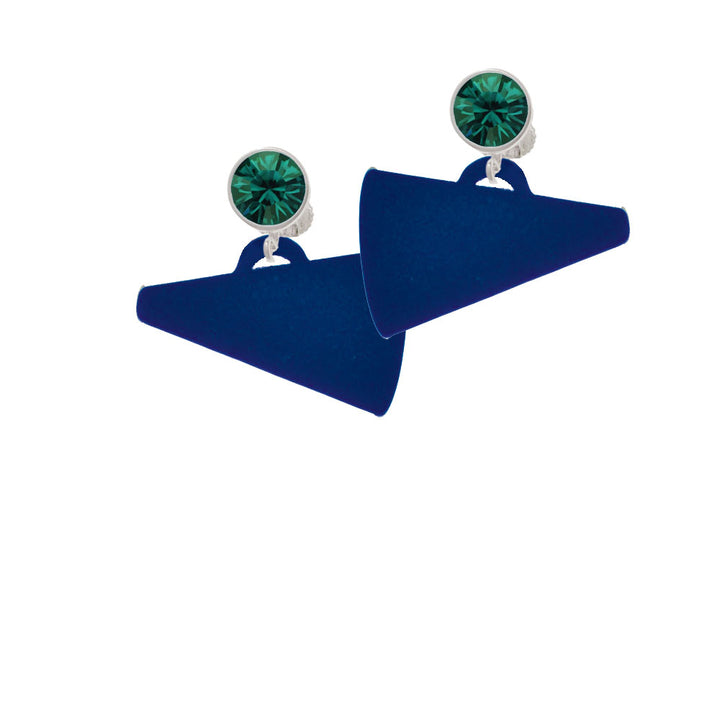 Acrylic 1.25" Navy Megaphone Crystal Clip On Earrings Image 6