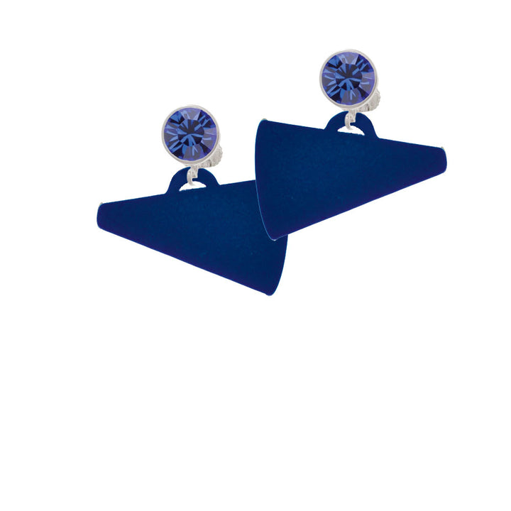 Acrylic 1.25" Navy Megaphone Crystal Clip On Earrings Image 7