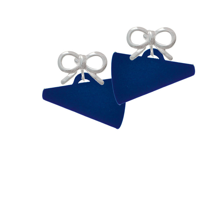 Acrylic 1.25" Navy Megaphone Crystal Clip On Earrings Image 9