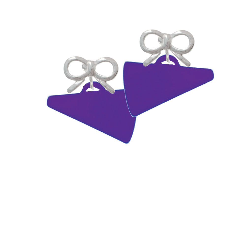 Acrylic 1.25" Purple Megaphone Crystal Clip On Earrings Image 9