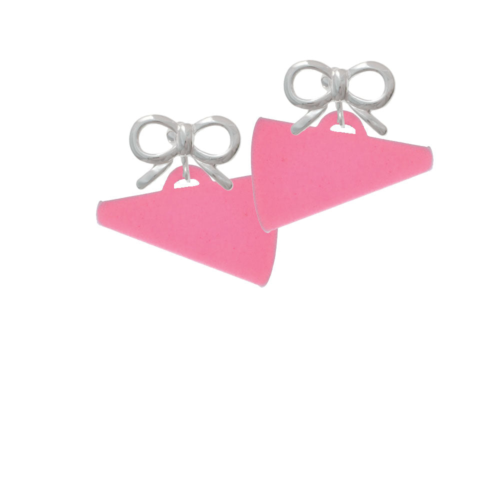 Acrylic 1.25" Hot Pink Megaphone Crystal Clip On Earrings Image 9