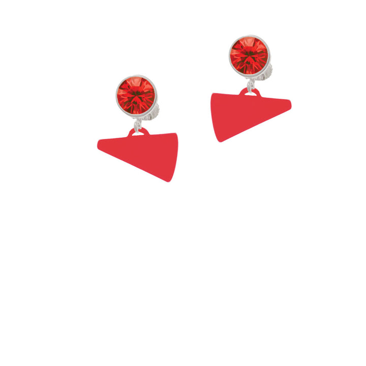 Acrylic 3/4" Red Megaphone Crystal Clip On Earrings Image 4