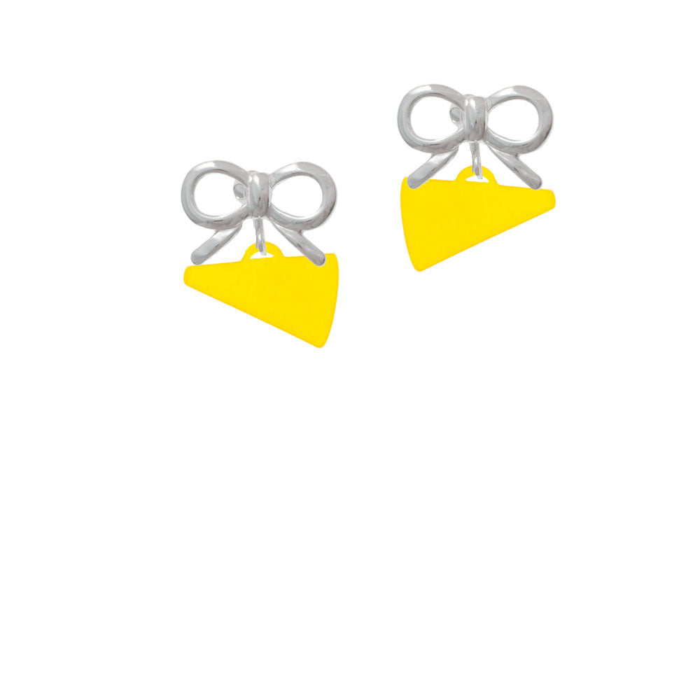 Acrylic 3/4" Yellow Megaphone Crystal Clip On Earrings Image 9