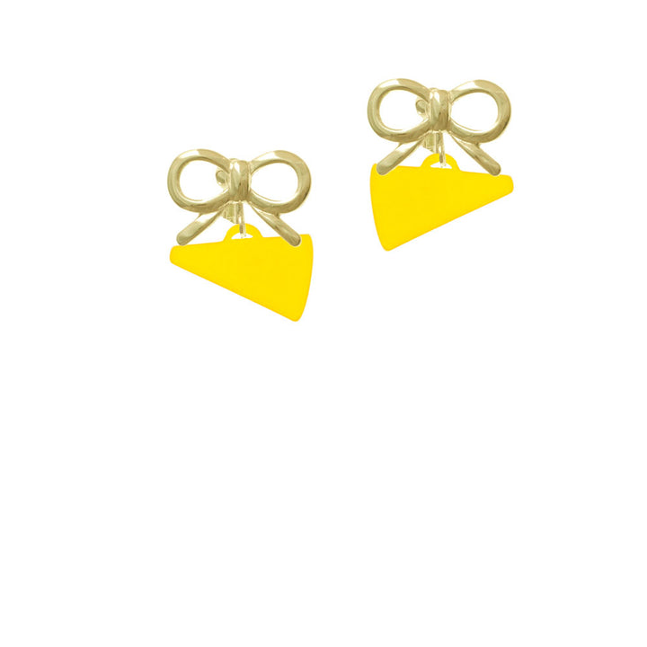 Acrylic 3/4" Yellow Megaphone Crystal Clip On Earrings Image 10