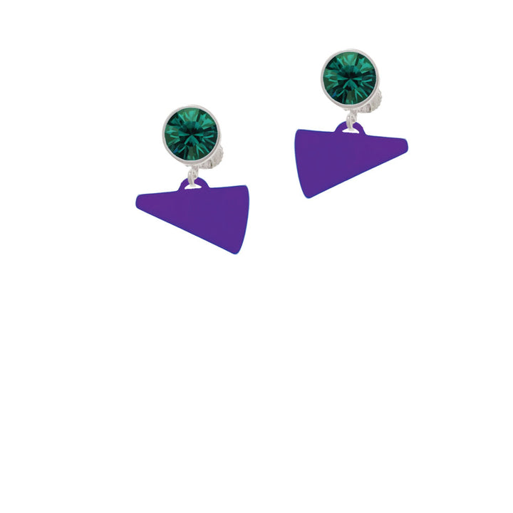 Acrylic 3/4" Purple Megaphone Crystal Clip On Earrings Image 6